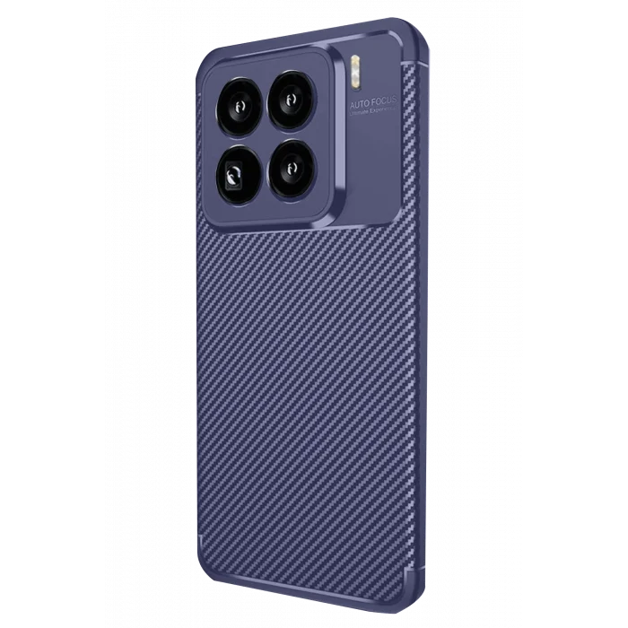 Mey İthalat®   Mi 15 Pro Kılıf Auto Focus Karbon Kapak - Lacivert