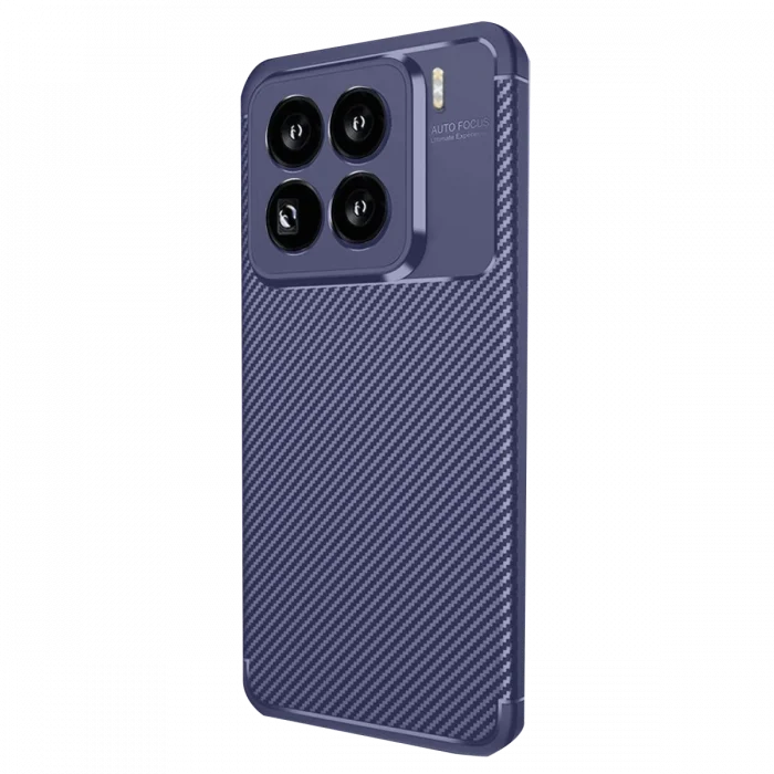 Mey İthalat®   Mi 15 Pro Kılıf Auto Focus Karbon Kapak - Lacivert