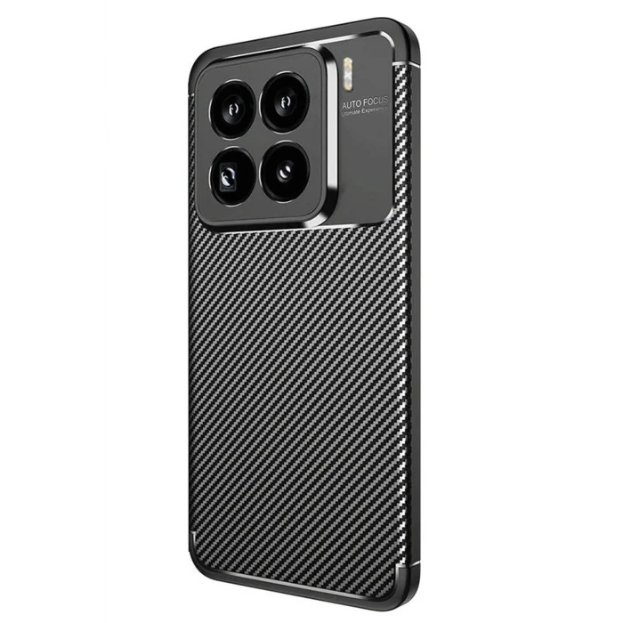 Mey İthalat®   Mi 15 Pro Kılıf Auto Focus Karbon Kapak - Siyah