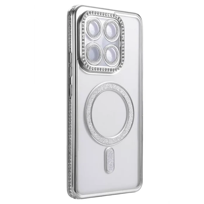 Mey İthalat®   Mi 15T Pro Joke Simli Magneticsafe Kılıf - Gümüş