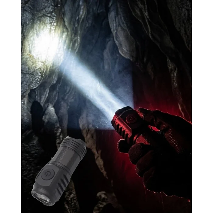 Mey İthalat® Mini El Feneri 3 LED Güçlü Aydınlatma ve Type-C Şarj Özellikli