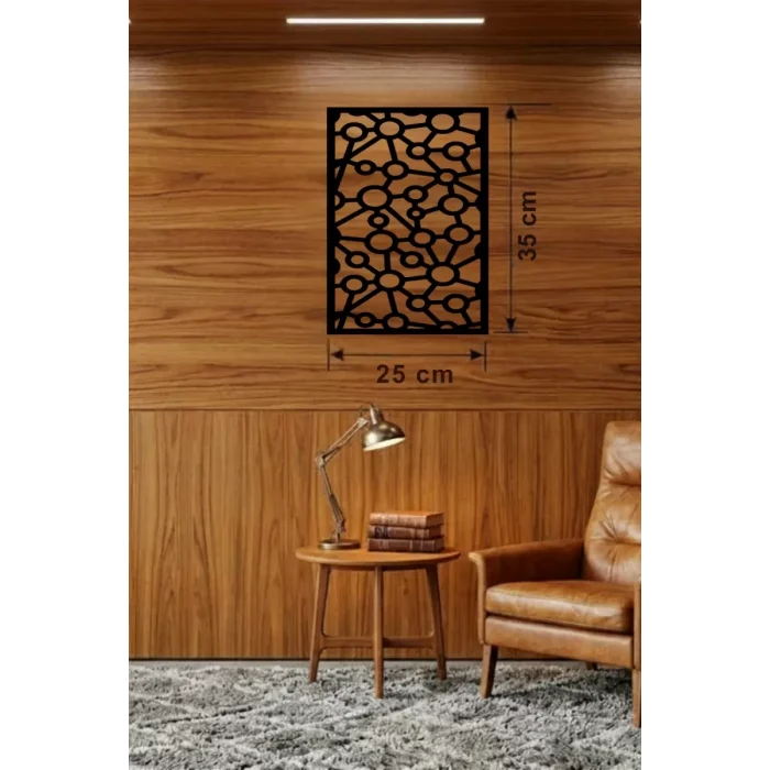 Mey İthalat® Modern Bağlantı Temalı Ahşap Duvar Tablosu - 25x35 cm Lazer Kesim Soyut Pano