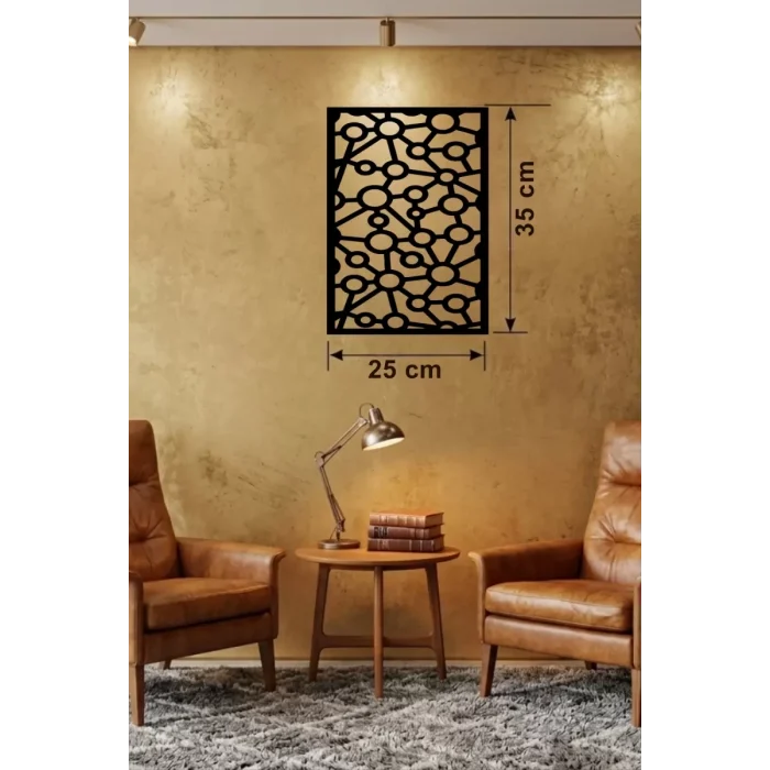 Mey İthalat® Modern Bağlantı Temalı Ahşap Duvar Tablosu - 25x35 cm Lazer Kesim Soyut Pano