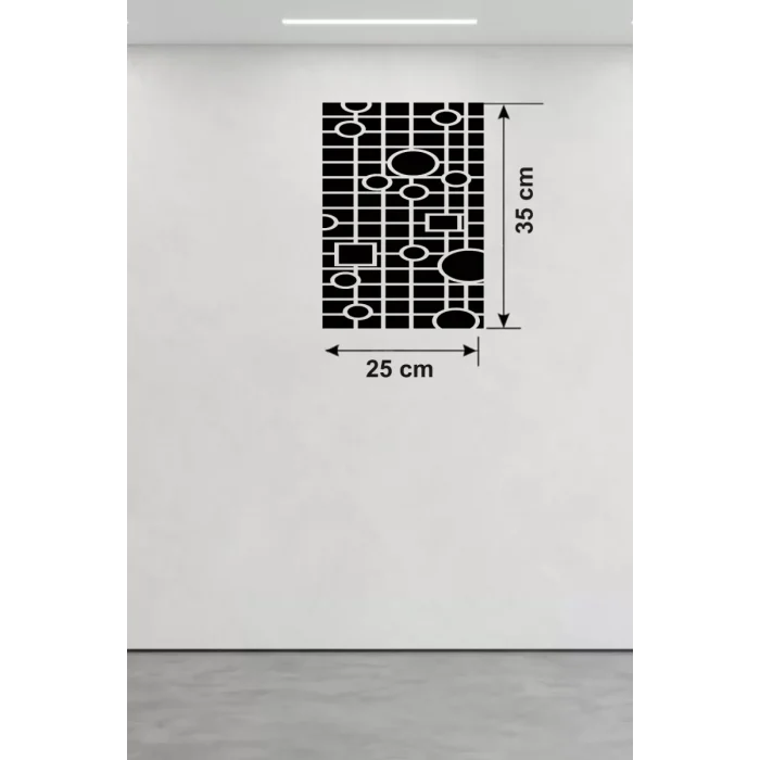 Mey İthalat® Modern Geometrik Desenli Ahşap Duvar Tablosu - 25x35 cm Dekoratif Pano
