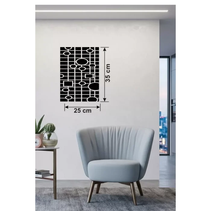 Mey İthalat® Modern Geometrik Desenli Ahşap Duvar Tablosu - 25x35 cm Dekoratif Pano
