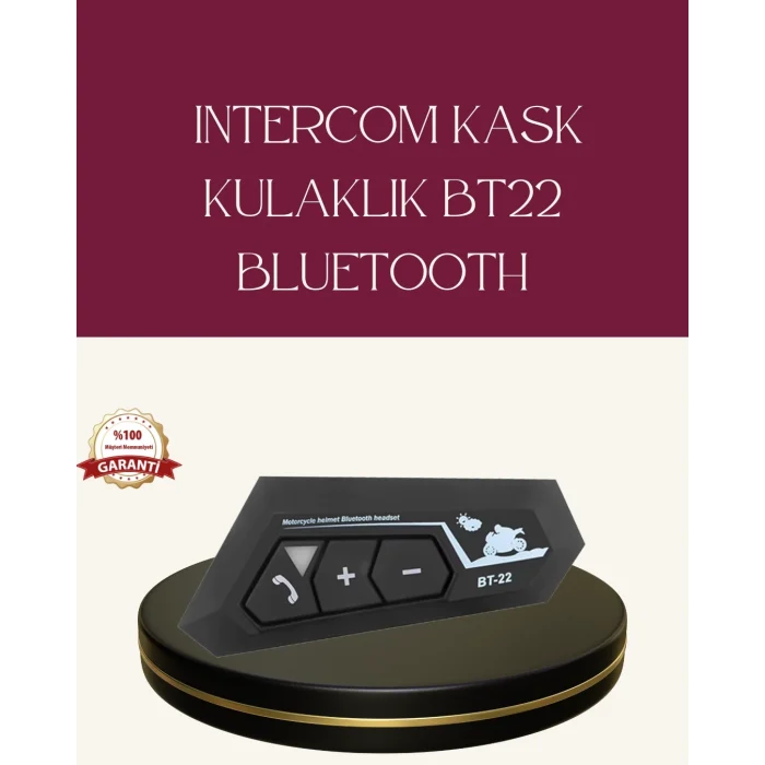 Mey İthalat® Motosiklet Sürüşleri İçin BT22 Kask Bluetooth Kulaklık Mikrofonlu