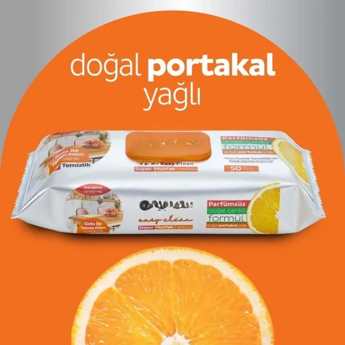 Mey İthalat® Mutfak Temizlik Havlusu 50 Adet Portakal