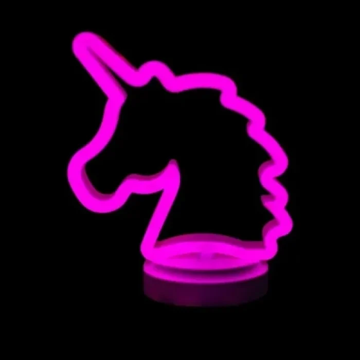 Mey İthalat® Neon Işıklı Unicorn Masa Gece Lambası