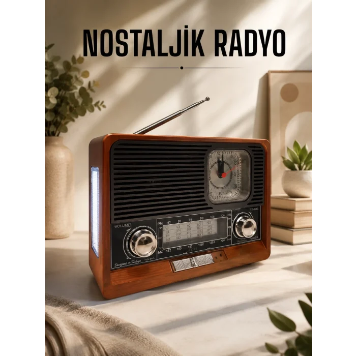 Mey İthalat® Nostaljik Radyo USB,AUX Ve SD Kart Girişli Bluetooth Bağlantılı