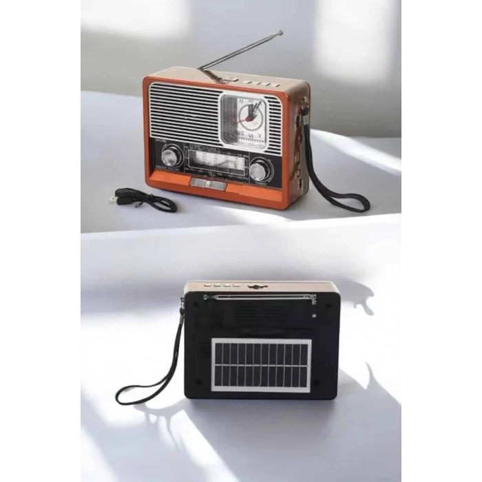 Mey İthalat® Nostaljik Radyo USB,AUX Ve SD Kart Girişli Bluetooth Bağlantılı