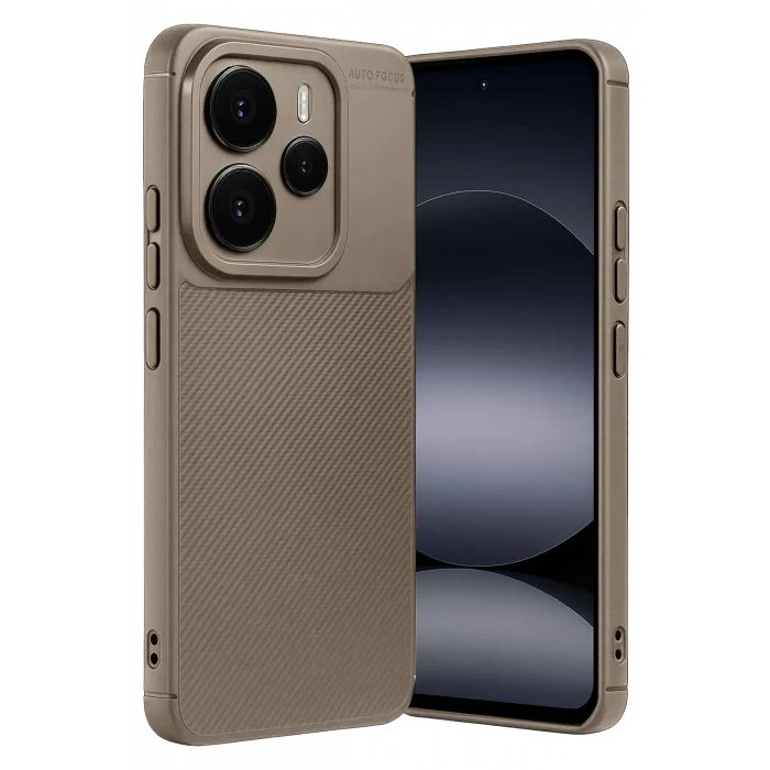 Mey İthalat®   Note 14 5G Auto Focus Karbon Kapak - Kahverengi