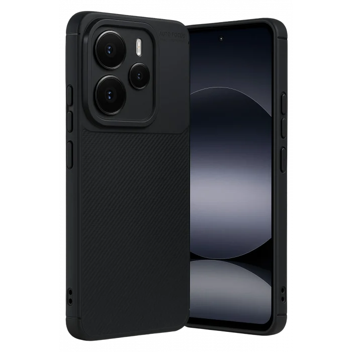 Mey İthalat®   Note 14 5G Auto Focus Karbon Kapak - Siyah