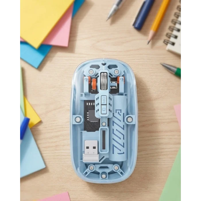 Mey İthalat® Ofis ve Günlük Kullanım İçin Mavi Bluetooth Kablosuz Mouse