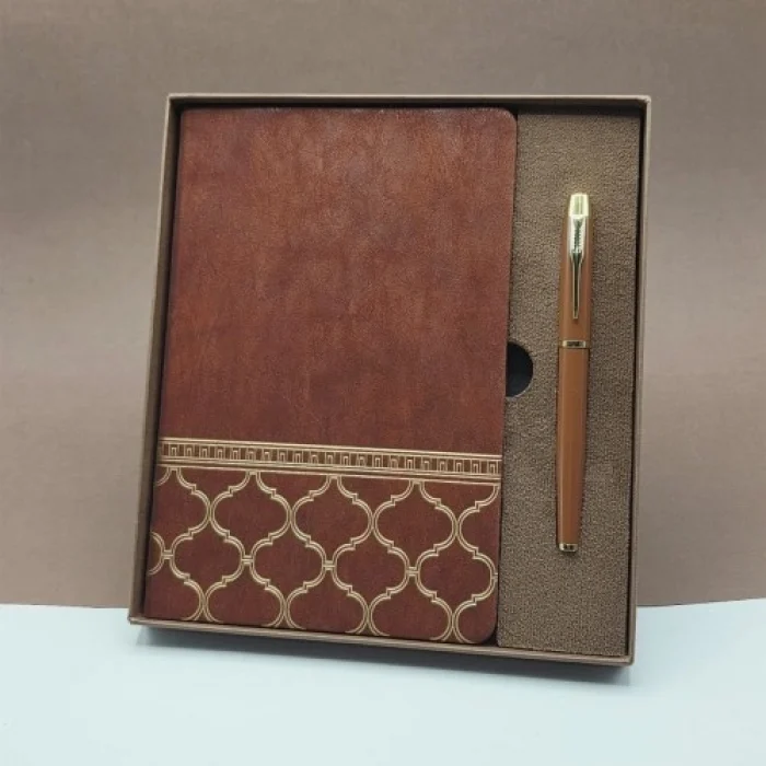 Mey İthalat®  Öğretmenler Günü Hediyesi Kutulu Deri Defter Kalem Seti