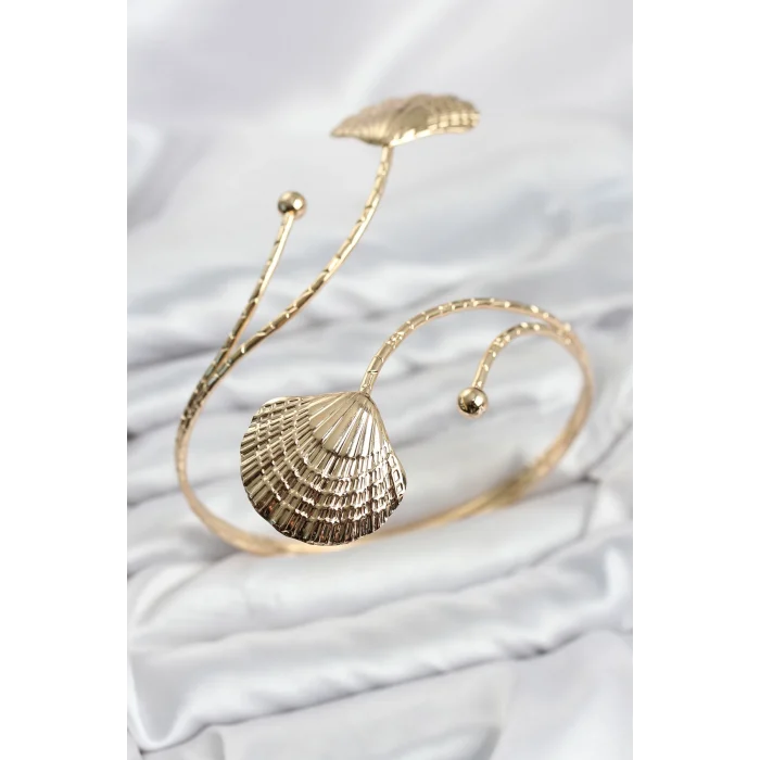 Mey İthalat® Pazu Bileklik Gold Renk Pirinç Deniz Kabuğu Model
