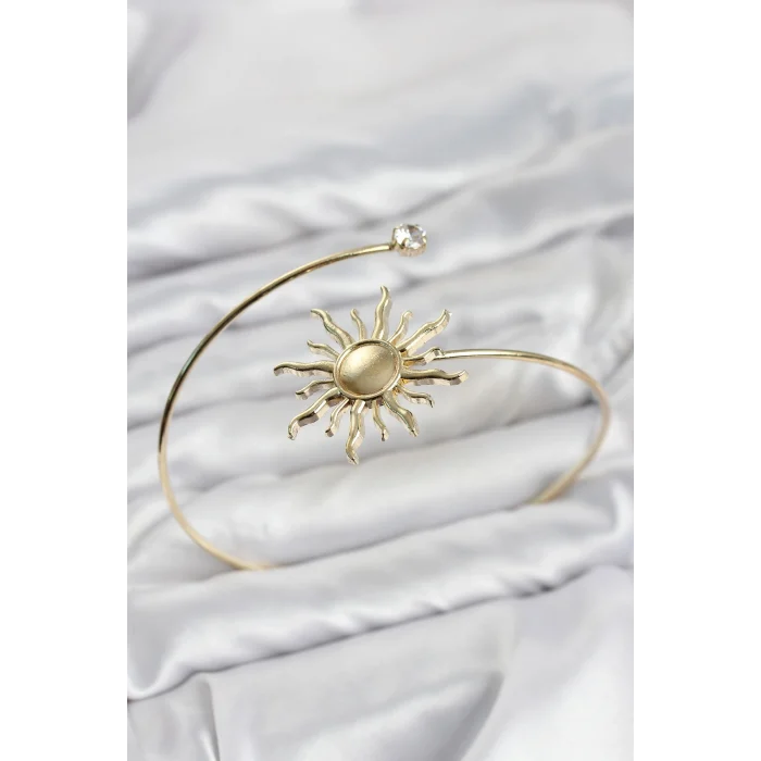 Mey İthalat® Pazu Bileklik Gold Renk Pirinç Güneş Model