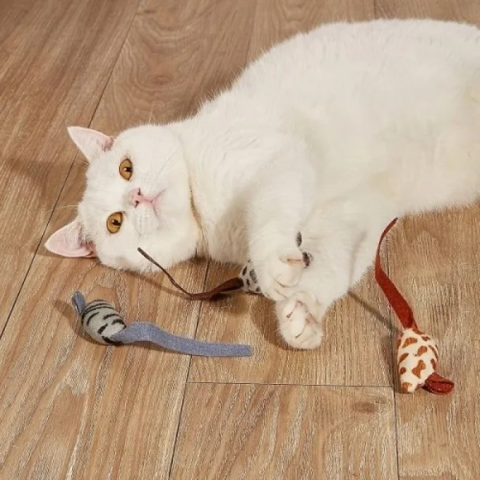 Mey İthalat® Peluş Fare Kedi Oyuncağı 3 Adet
