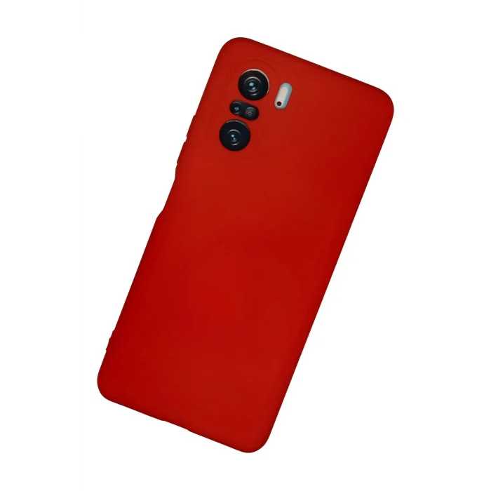 Mey İthalat®   Poco F3 Kılıf Nano içi Kadife Silikon - Kırmızı