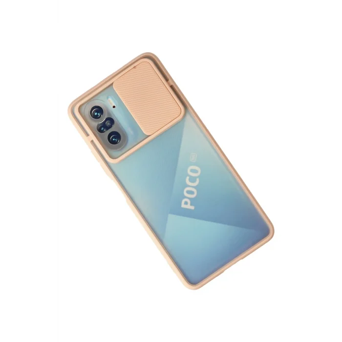 Mey İthalat®   Poco F3 Kılıf Palm Buzlu Kamera Sürgülü Silikon - Pembe