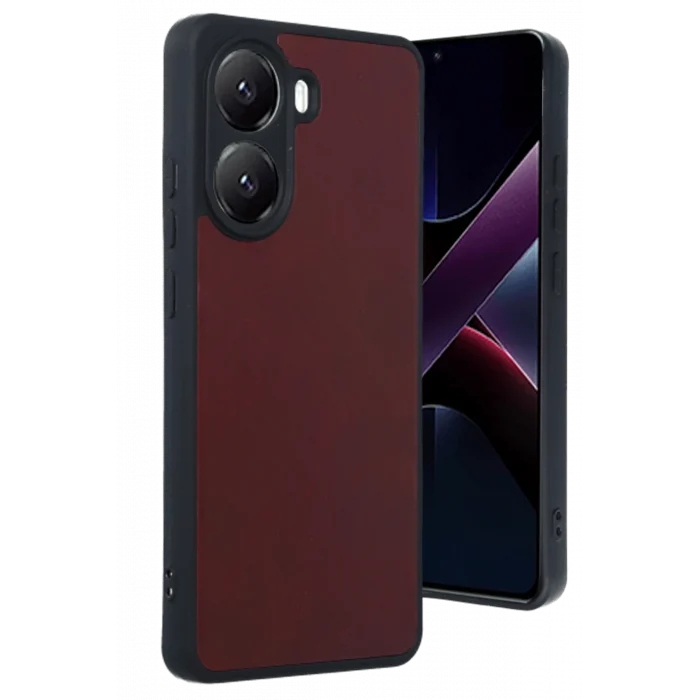 Mey İthalat®   Poco X7 Pro Kılıf Aras Deri Kapak - Bordo