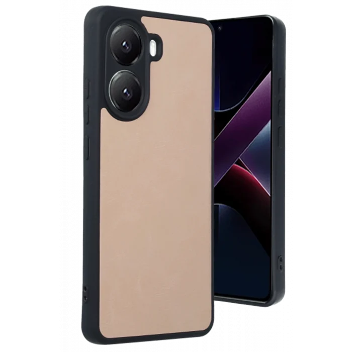 Mey İthalat®   Poco X7 Pro Kılıf Aras Deri Kapak - Pudra