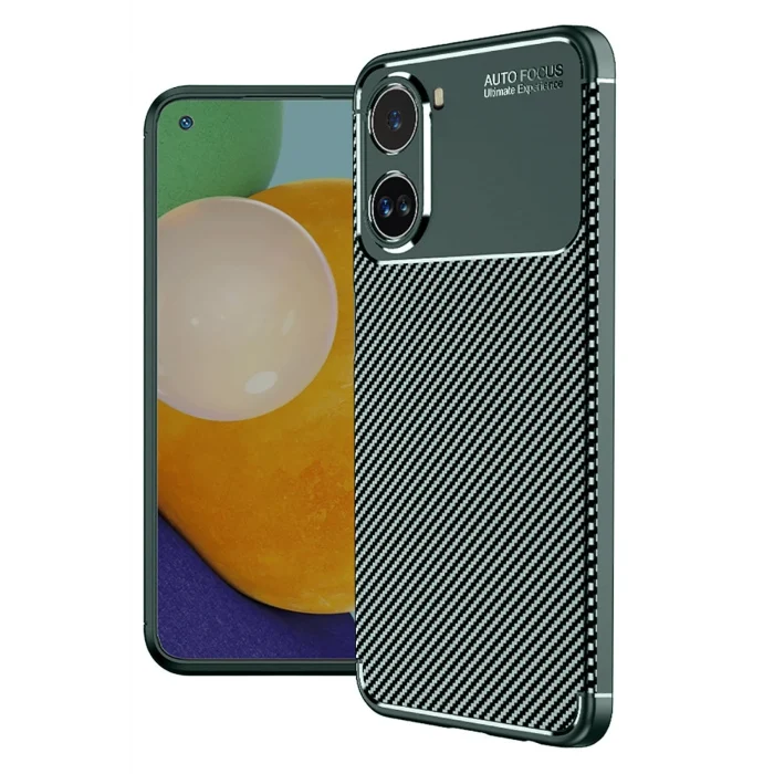 Mey İthalat®   Poco X7 Pro Kılıf Auto Focus Karbon Kapak - Koyu Yeşil