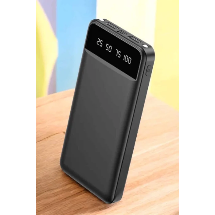 Mey İthalat® Powerbank 20.000 Mah LCD Ekran USB Lightning Type-C Uyumlu İOS ve Android