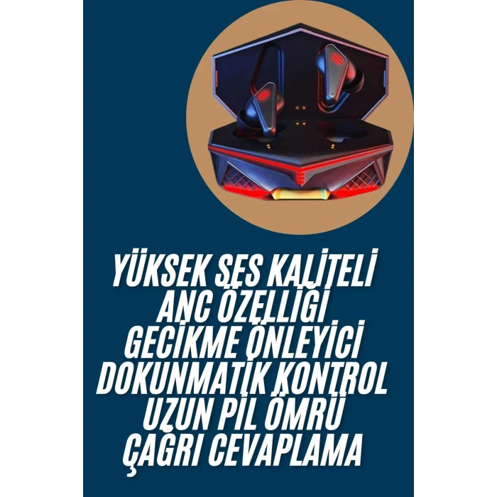 Mey İthalat® Profesyonel TWS Işıklı Kablosuz Bluetooth Kulaklık  Kulaklığı Yeni Nesil