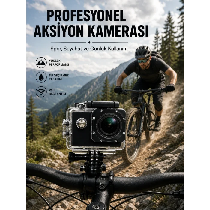 Mey İthalat® Profesyonel Video Çekimleri İçin 1080P Full HD Aksiyon Kamerası
