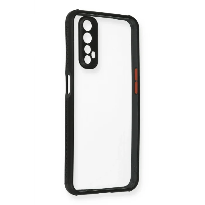 Mey İthalat®  Realme 7 Kılıf Miami Şeffaf Silikon - Siyah