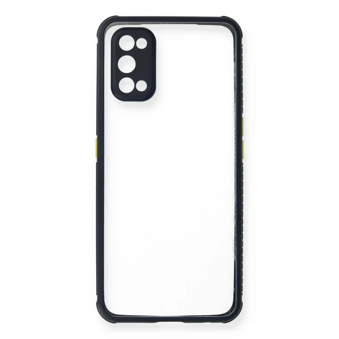 Mey İthalat®  Realme 7 Pro Kılıf Miami Şeffaf Silikon - Lacivert