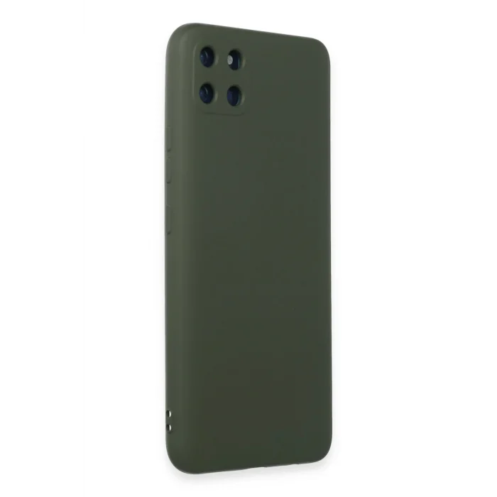 Mey İthalat®  Realme C11 Kılıf Nano içi Kadife Silikon - Koyu Yeşil