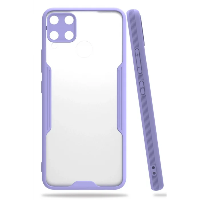 Mey İthalat®  Realme C15 Kılıf Platin Silikon - Lila