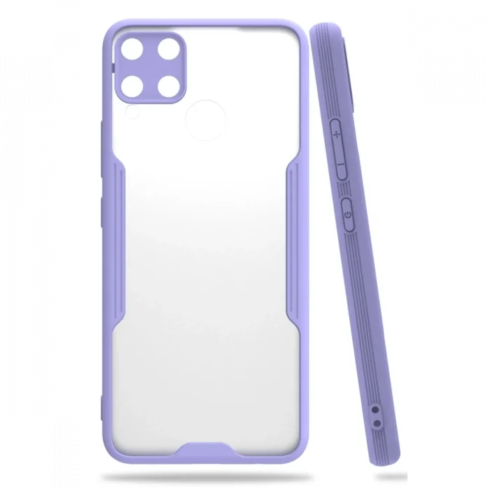 Mey İthalat®  Realme C15 Kılıf Platin Silikon - Lila