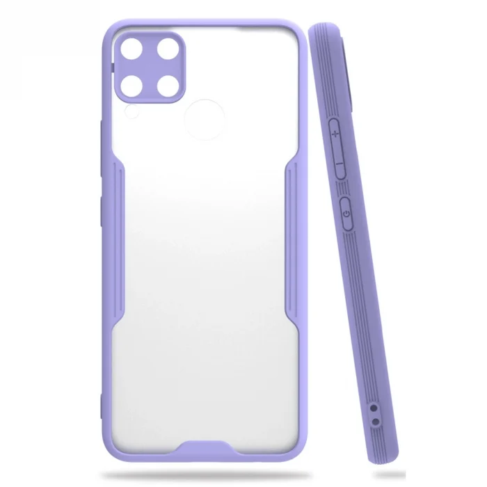 Mey İthalat®  Realme C15 Kılıf Platin Silikon - Lila