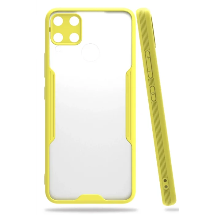 Mey İthalat®  Realme C15 Kılıf Platin Silikon - Sarı