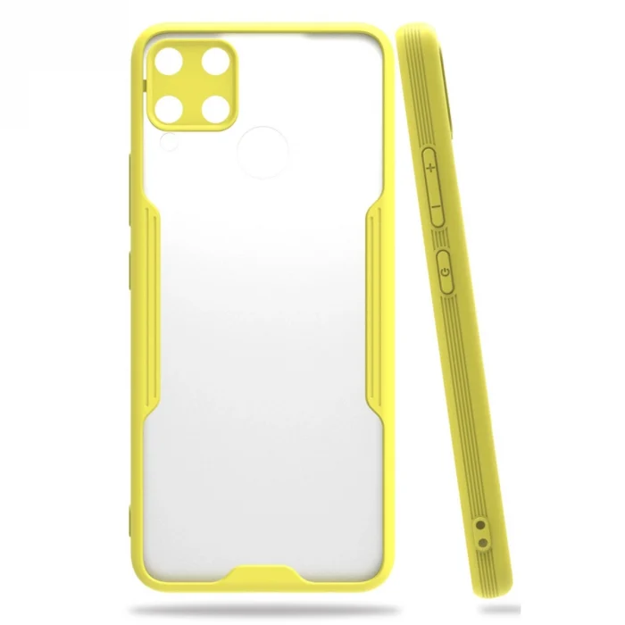 Mey İthalat®  Realme C15 Kılıf Platin Silikon - Sarı