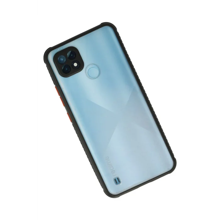 Mey İthalat®  Realme C21 Kılıf Miami Şeffaf Silikon - Siyah