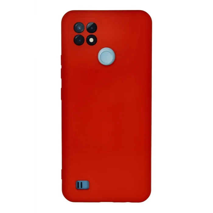 Mey İthalat®  Realme C21 Kılıf Nano içi Kadife Silikon - Kırmızı