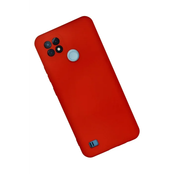 Mey İthalat®  Realme C21 Kılıf Nano içi Kadife Silikon - Kırmızı