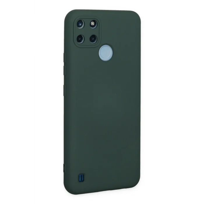 Mey İthalat®  Realme C25Y Kılıf Nano içi Kadife Silikon - Koyu Yeşil