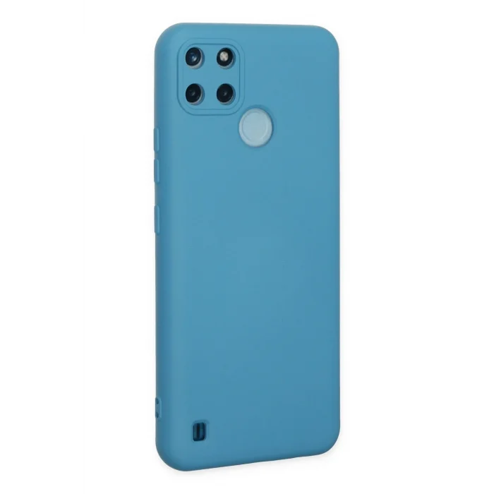 Mey İthalat®  Realme C25Y Kılıf Nano içi Kadife Silikon - Mavi