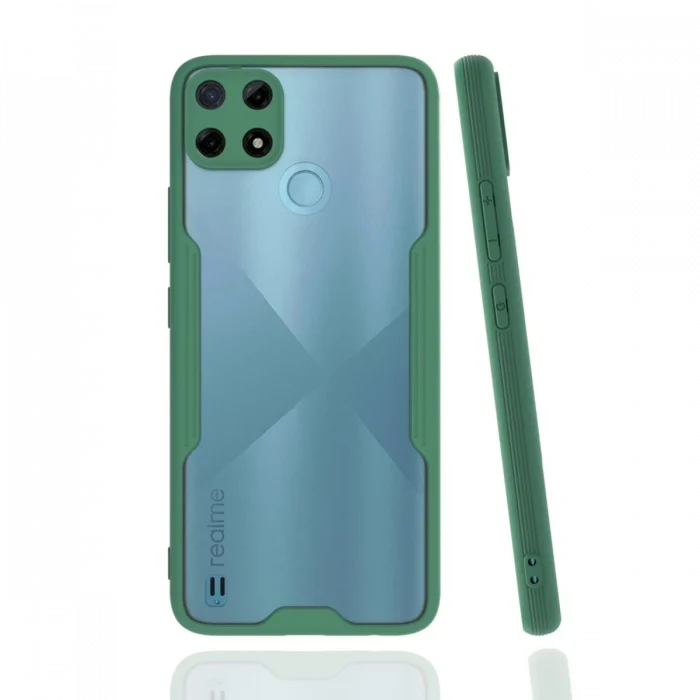Mey İthalat®  Realme C25Y Kılıf Platin Silikon - Yeşil