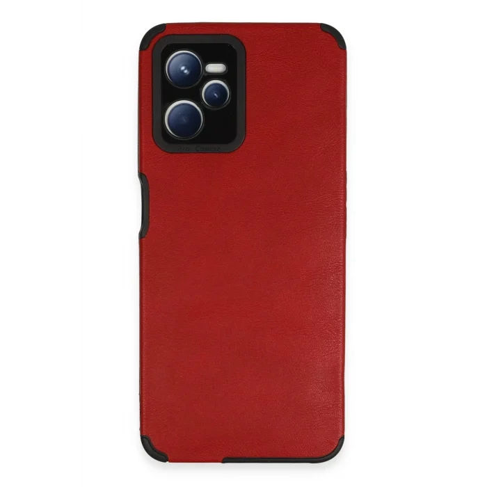 Mey İthalat®  Realme C35 Kılıf Loop Deri Silikon - Kırmızı