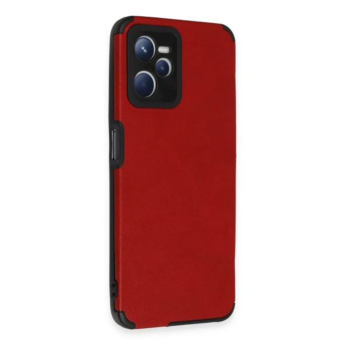 Mey İthalat®  Realme C35 Kılıf Loop Deri Silikon - Kırmızı