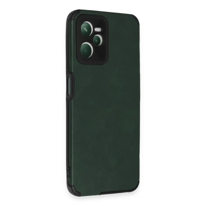 Mey İthalat®  Realme C35 Kılıf Loop Deri Silikon - Yeşil