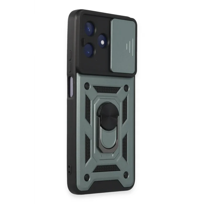 Mey İthalat®  Realme C53 Kılıf Pars Lens Yüzüklü Silikon - Yeşil