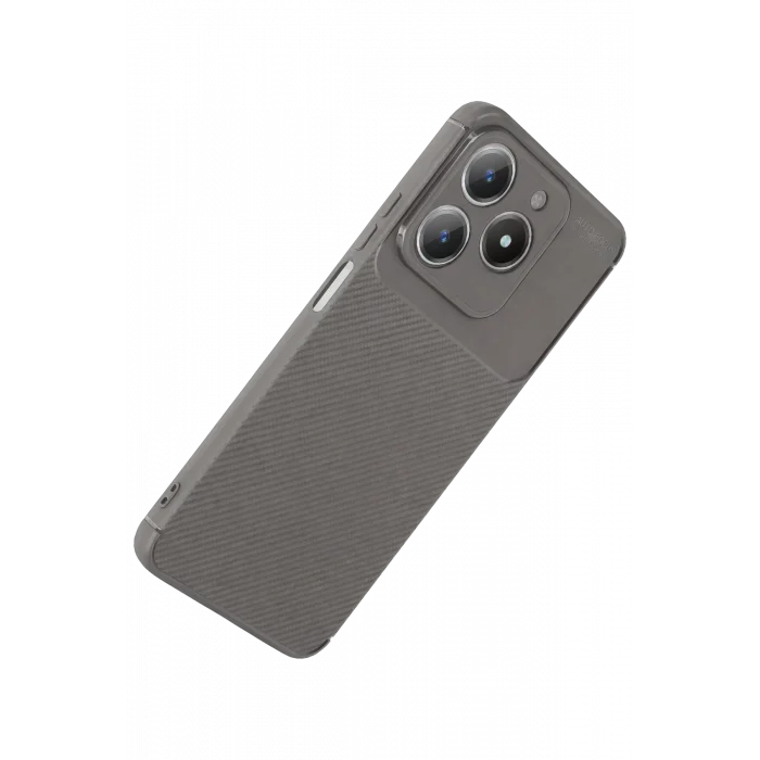 Mey İthalat®  Realme C61 Kılıf Auto Focus Karbon Kapak - Gri