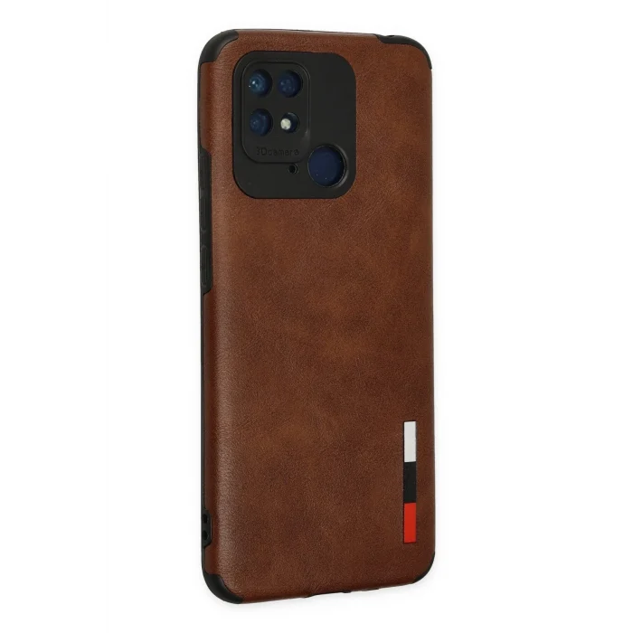 Mey İthalat®   Redmi 10C Kılıf Loop Deri Silikon - Kahverengi