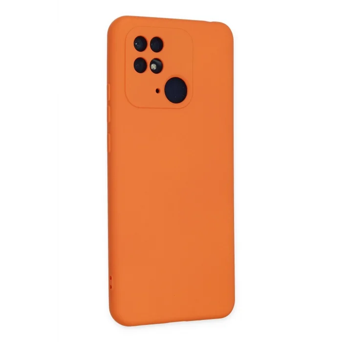 Mey İthalat®   Redmi 10C Kılıf Nano içi Kadife Silikon - Turuncu